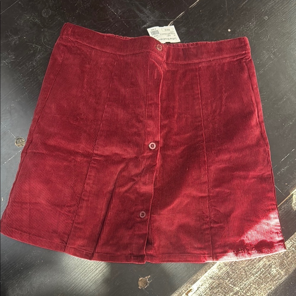 Red Mini A-line Skirt for Casual Wear